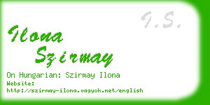 ilona szirmay business card